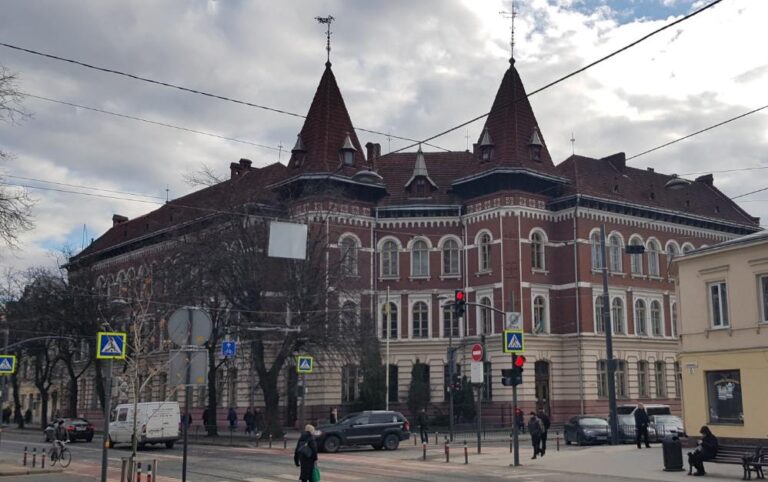 A school on Stepan Bandera street. Ukraine, the breadbasket of Europe