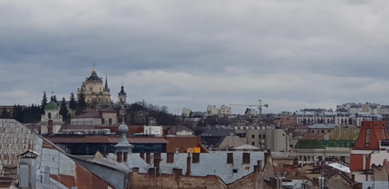 A view of the city from the roof top of the Vernissage Malls. Ukraine, the breadbasket of Europe