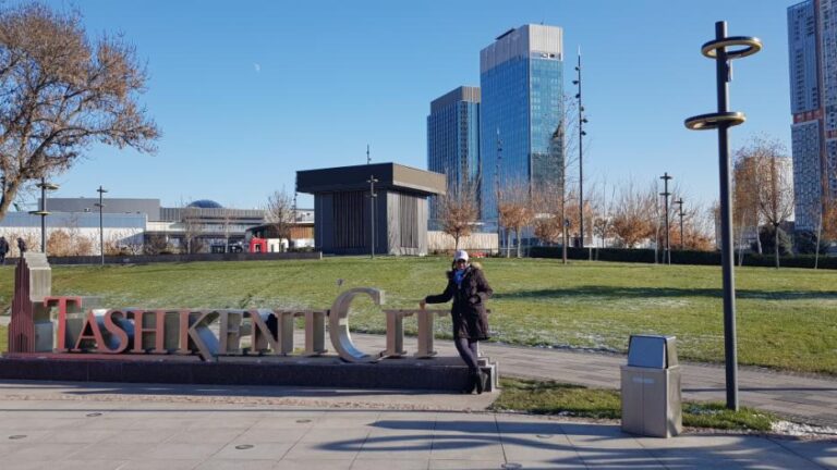 At the Tashkent sign ..yes I do love Tashkent. Uzbekistan, the country in the heart of Central Asia