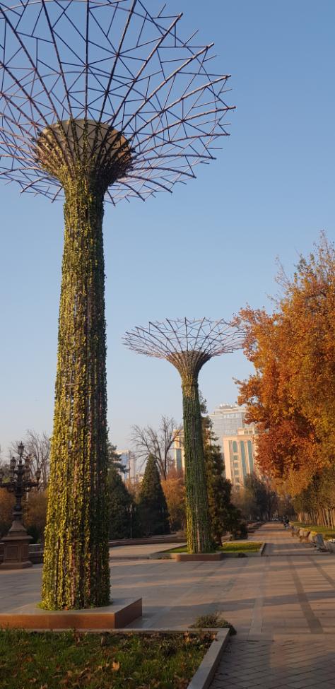 Beautiful light fixtures in the city - Dushanbe. Tajikistan, the Smallest Country in Central Asia