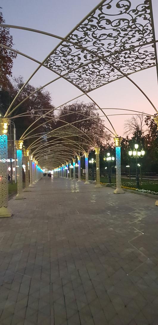 Beautiful light fixtures in the city - Dushanbe. Tajikistan, the Smallest Country in Central Asia