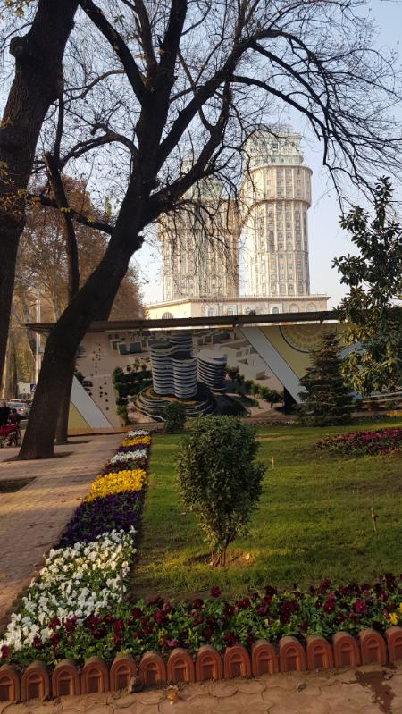 Buildings downtown Dushanbe. Tajikistan, the Smallest Country in Central Asia