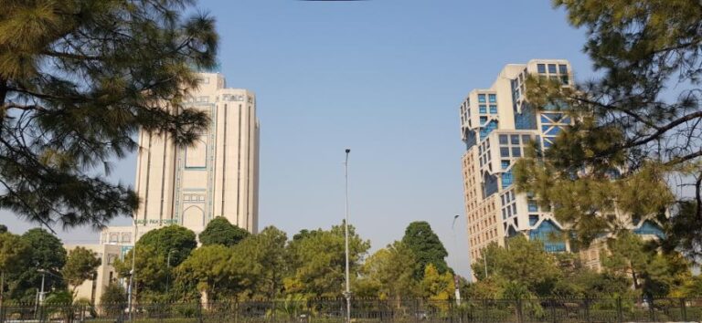 Buildings downtown Islamabad , Pakistan. Pakistan, home to the world’s youngest Nobel Laureate