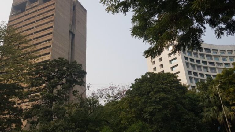 Buildings in New Delhi. India, the most populated country on earth