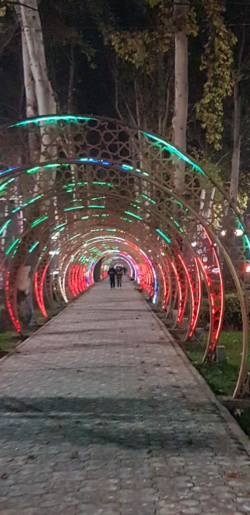 Dushanbe lights up at night. Tajikistan, the Smallest Country in Central Asia