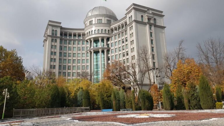 Government building of Tajikistan. Tajikistan, the Smallest Country in Central Asia