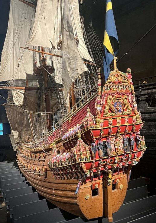 Inside the Vasa Museum. Sweden is a cold and cashless society.