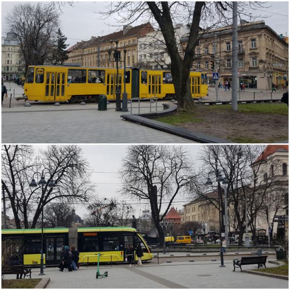 Many various colours and styles of transport in the city of Lviv. Ukraine, the breadbasket of Europe