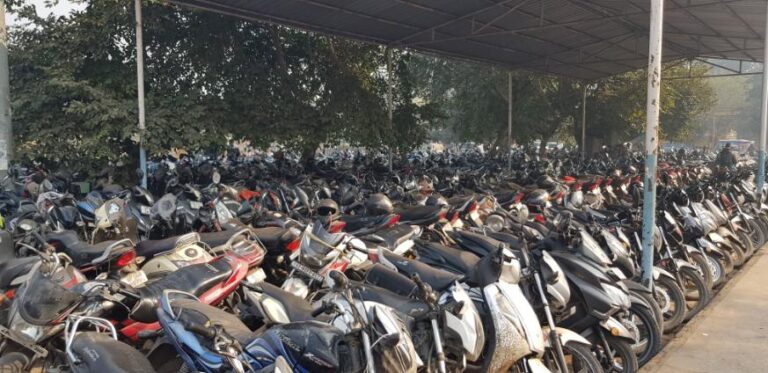 Motorbike parking ..wow. India, the most populated country on earth