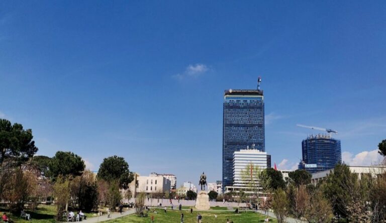 Skanderbeg Square - Tirana, Albania. 15 cheapest countries to visit worldwide.