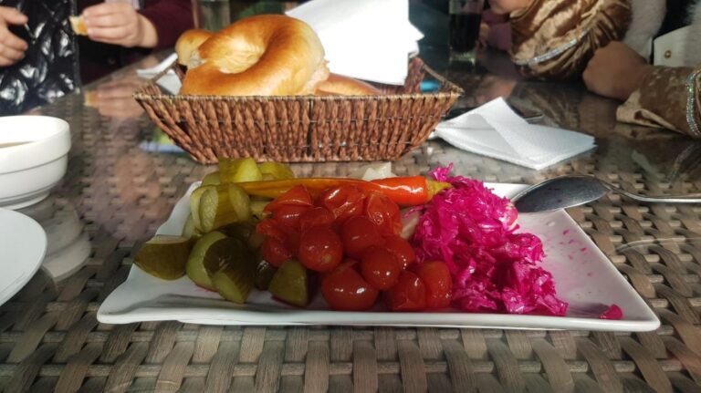 Tajki salad and bread. Tajikistan, the Smallest Country in Central Asia