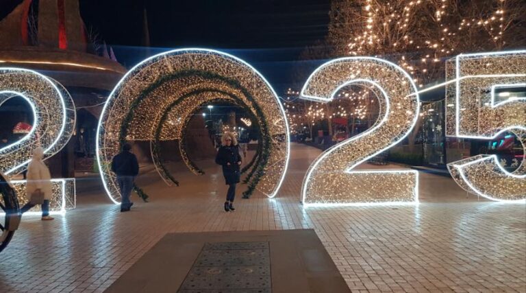 The 2025 sign at the Anhor Amusement Park, Tashkent Uzbekistan. Uzbekistan, the country in the heart of Central Asia