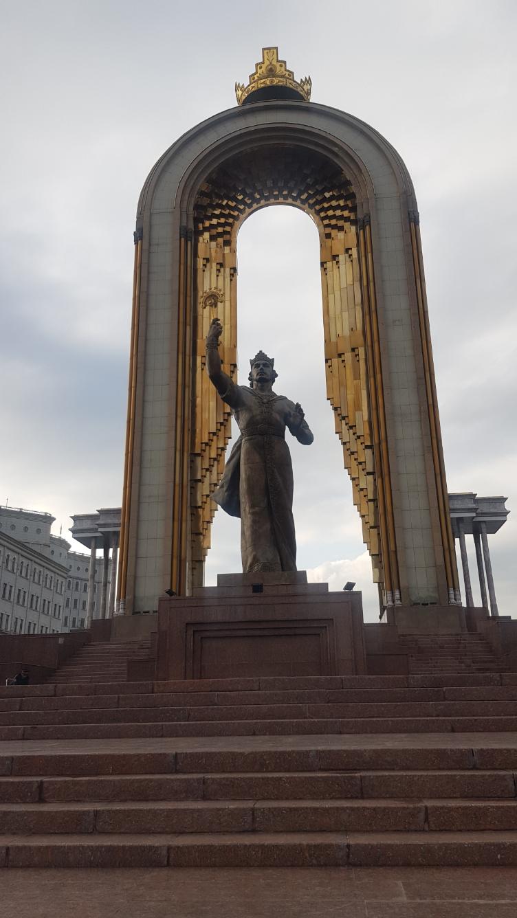 The Monument and Statue of Ismoil Somoni. Tajikistan, the Smallest Country in Central Asia