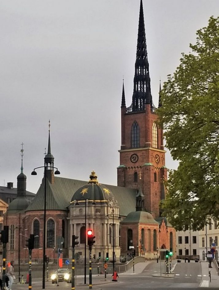 The Riddarholm Church. Sweden is a cold and cashless society.