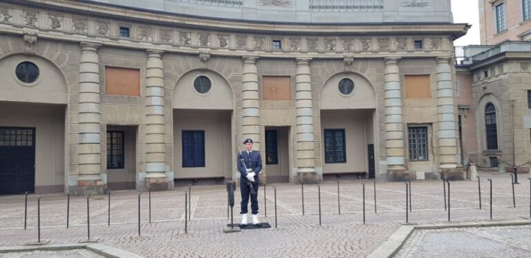 The Royal Palace and Royal Guard - Stockholm. Sweden is a cold and cashless society.