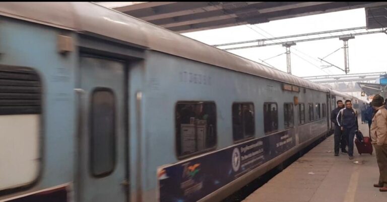 The Second-class section of the train in New Delhi, India. India Metro Station. India, the most populated country on earth