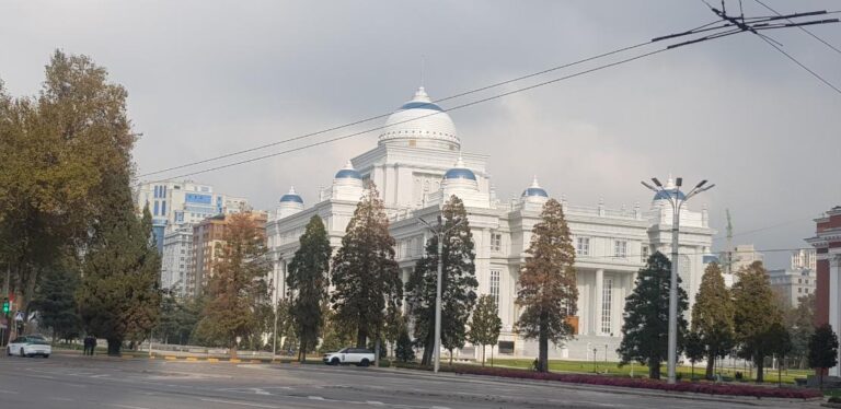 The new parliament building of Tajikistan (aka the White house of Tajikistan). Tajikistan, the Smallest Country in Central Asia