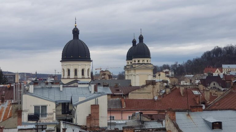 The roof tops of the Transfiguration Church. Ukraine, the breadbasket of Europe