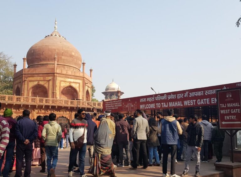 The ticket entrance to Taj Mahal. India, the most populated country on earth