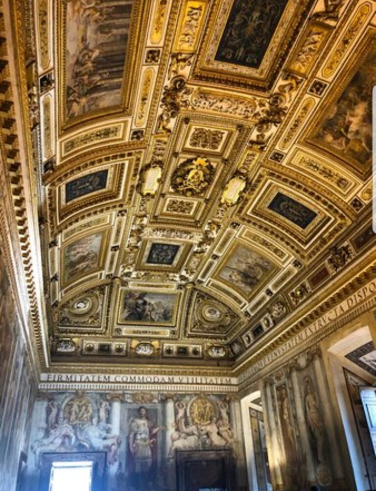 Ceiling artwork inside the castle. Touched by an Angel or Ghost in the Vatican