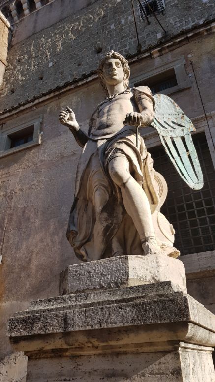 the Archangel Michael in the courtyard.. Touched by an Angel or Ghost in the Vatican